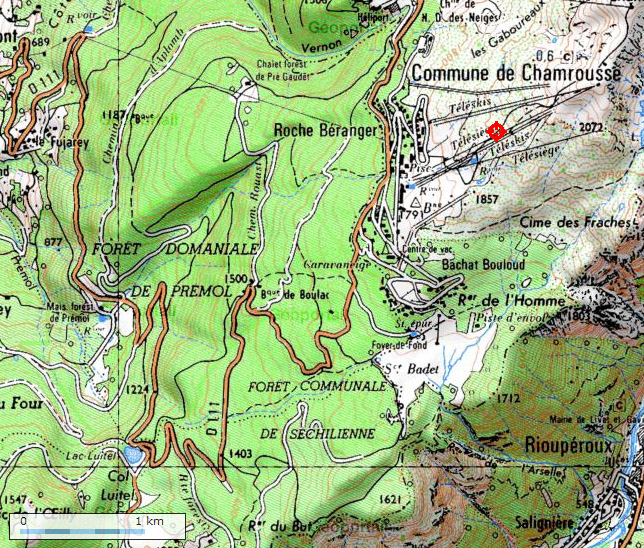 Carte de l'exploration en montagne du Lynx 2e la Tronche - geoportail.fr